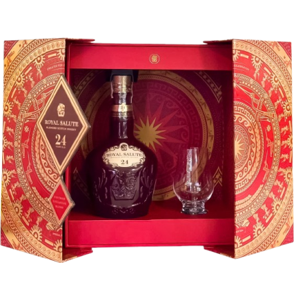 Rượu Royal Salute 24 hộp quà kèm 1 ly cao cấp mẫu 2027