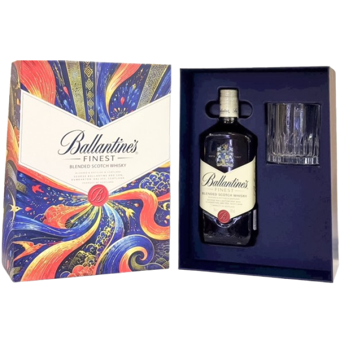 Rượu Ballantine’s Finest hộp quà 1 ly mẫu 2027